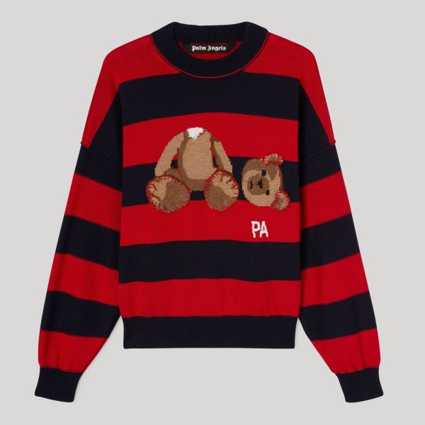 Светр Palm Angels PA Bear Stripes Sweater Navy Blue Brow