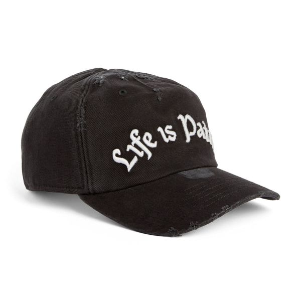 Кепка Palm Angels Life is Palm Baseball Cap Black White