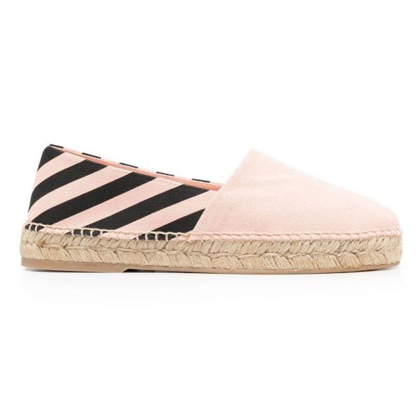 Еспадрильї Off White Stripes Flat Espadrillas Pink Black