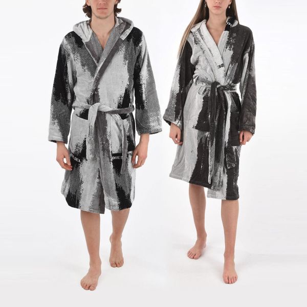 Халат Diesel Washed Color Cap Bathrobe Hood Black