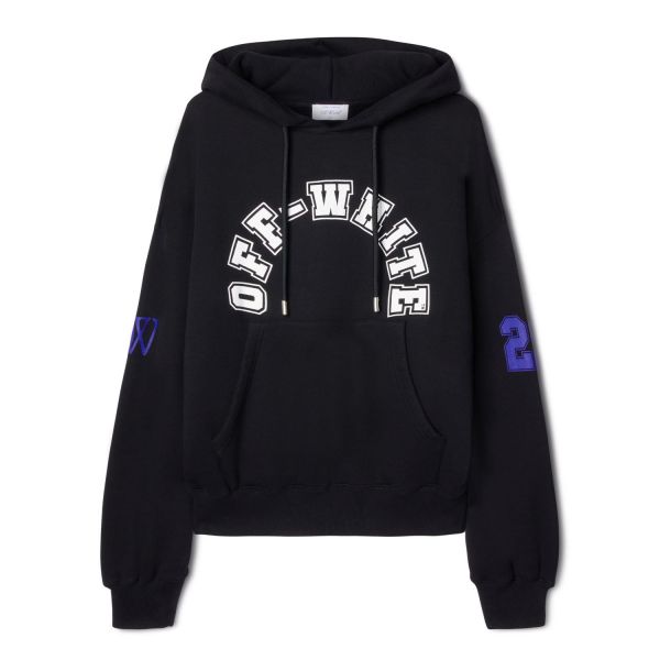 Худи Off White Football Over Hoodie Black White