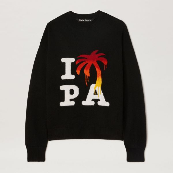 Светр Palm Angels I love PA Sweater Black Red