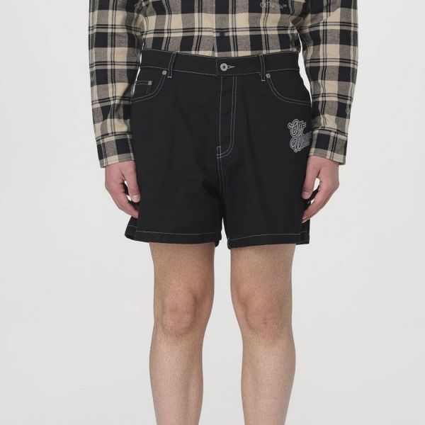 Шорти Off White Dark Washed Shorts with Logo Embroidery