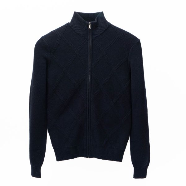 Кардиган Malo Optium Cardigan Full Zip Losange Blu