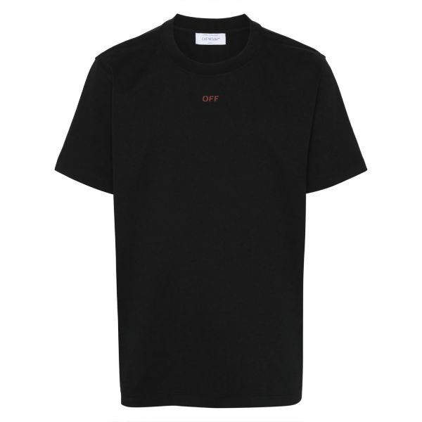 Футболка Off White Off Stamp Slim S/S Tee Black - Red