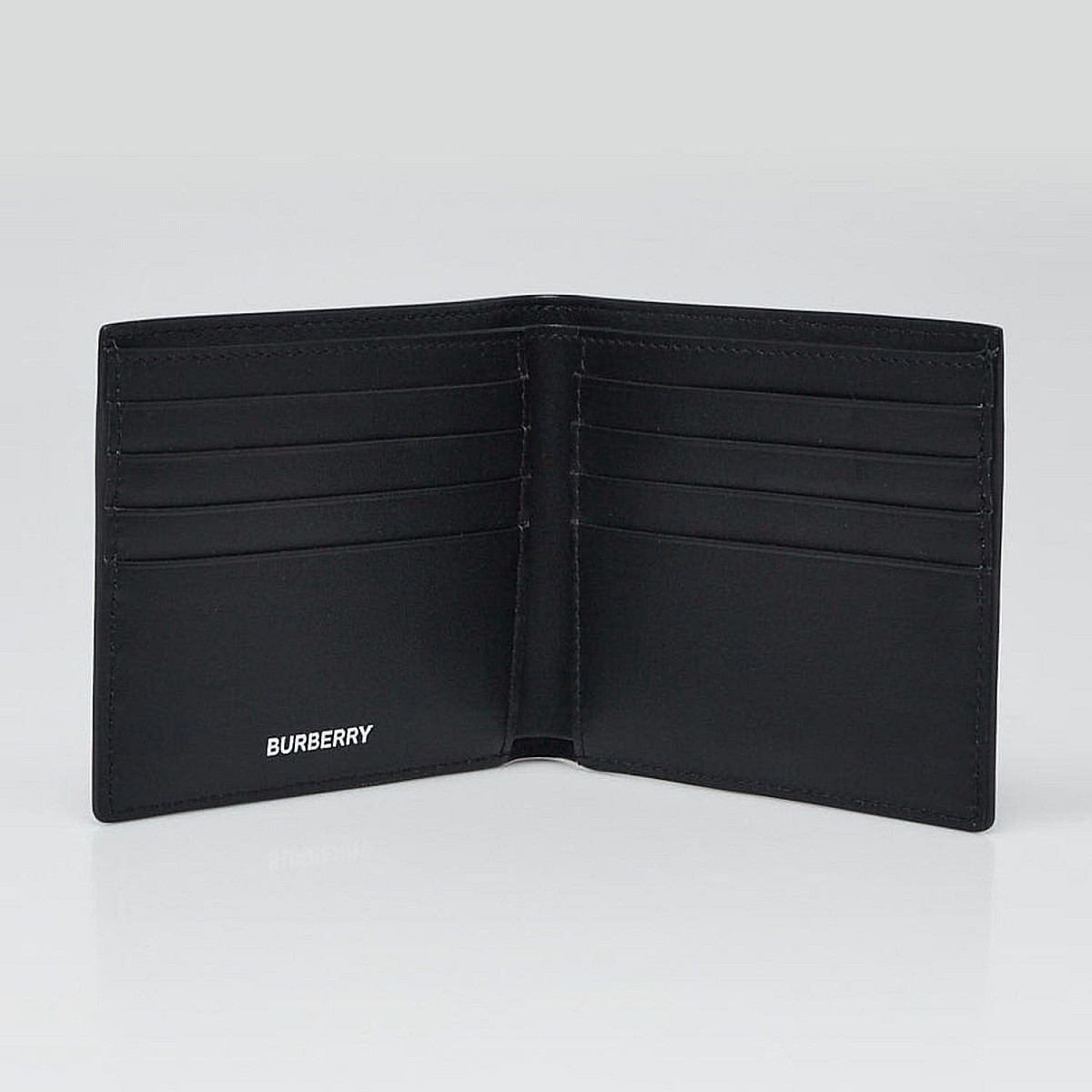 Портмоне Burberry Monogram Print Leather Bifold Wallet In Black