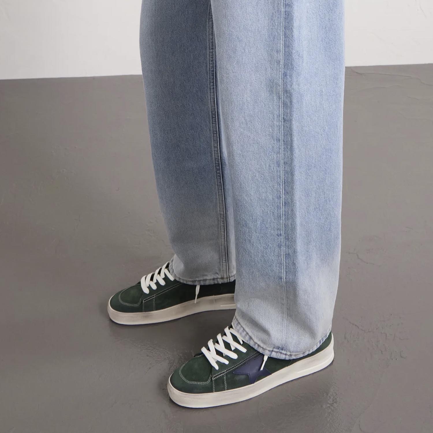 Кеди Golden Goose Stardan Con Green/Blue/White GMF00333.F008104.35954