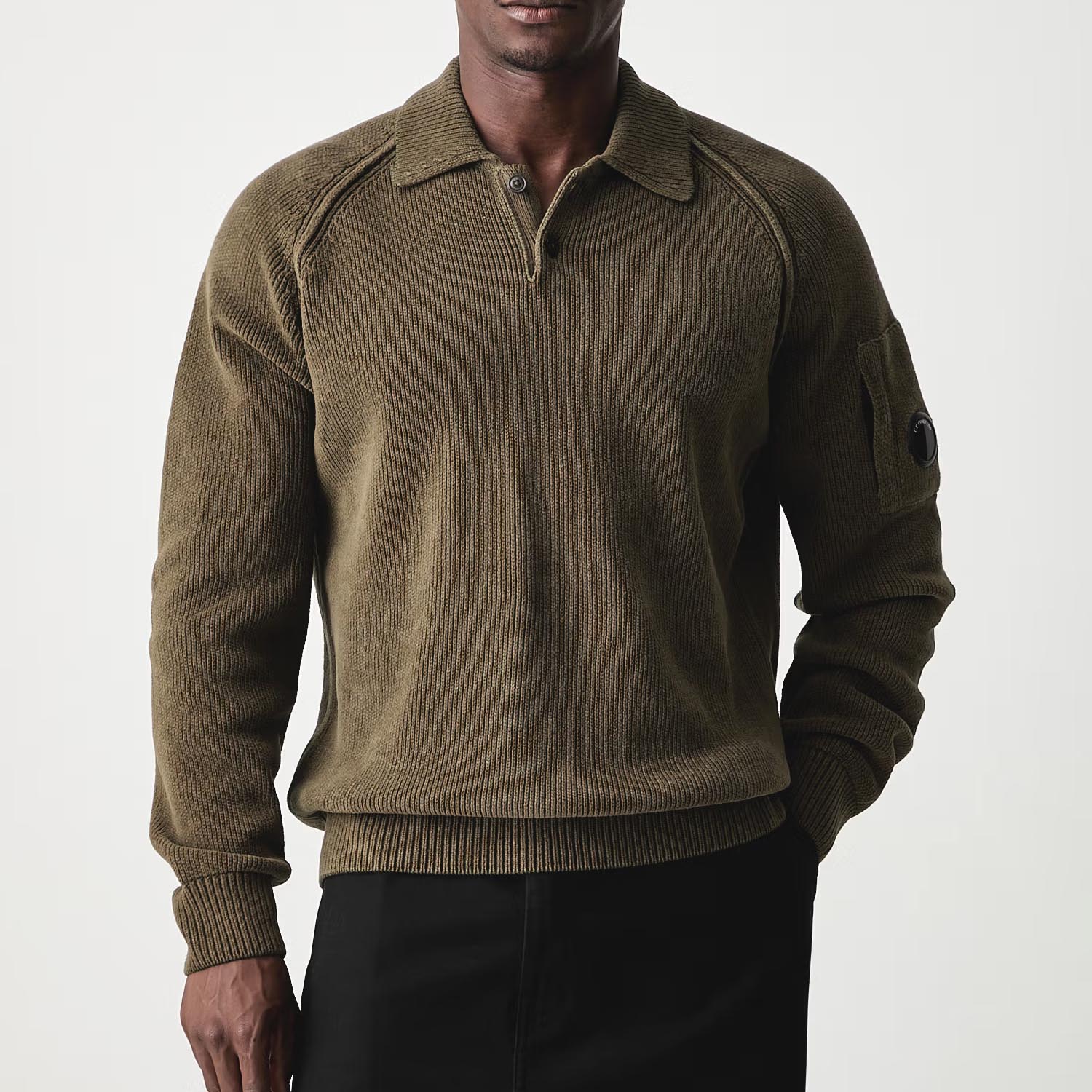 Свитер C.P. Company Chenille Cotton Lens Polo Sweater 21CMKN198A005558G 683