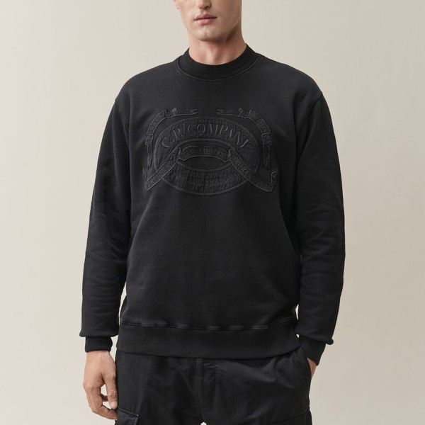 Свитер C.P. Company Cotton Fleece Crewneck Logo Sweatshirt 21CMSS174A006453O 999