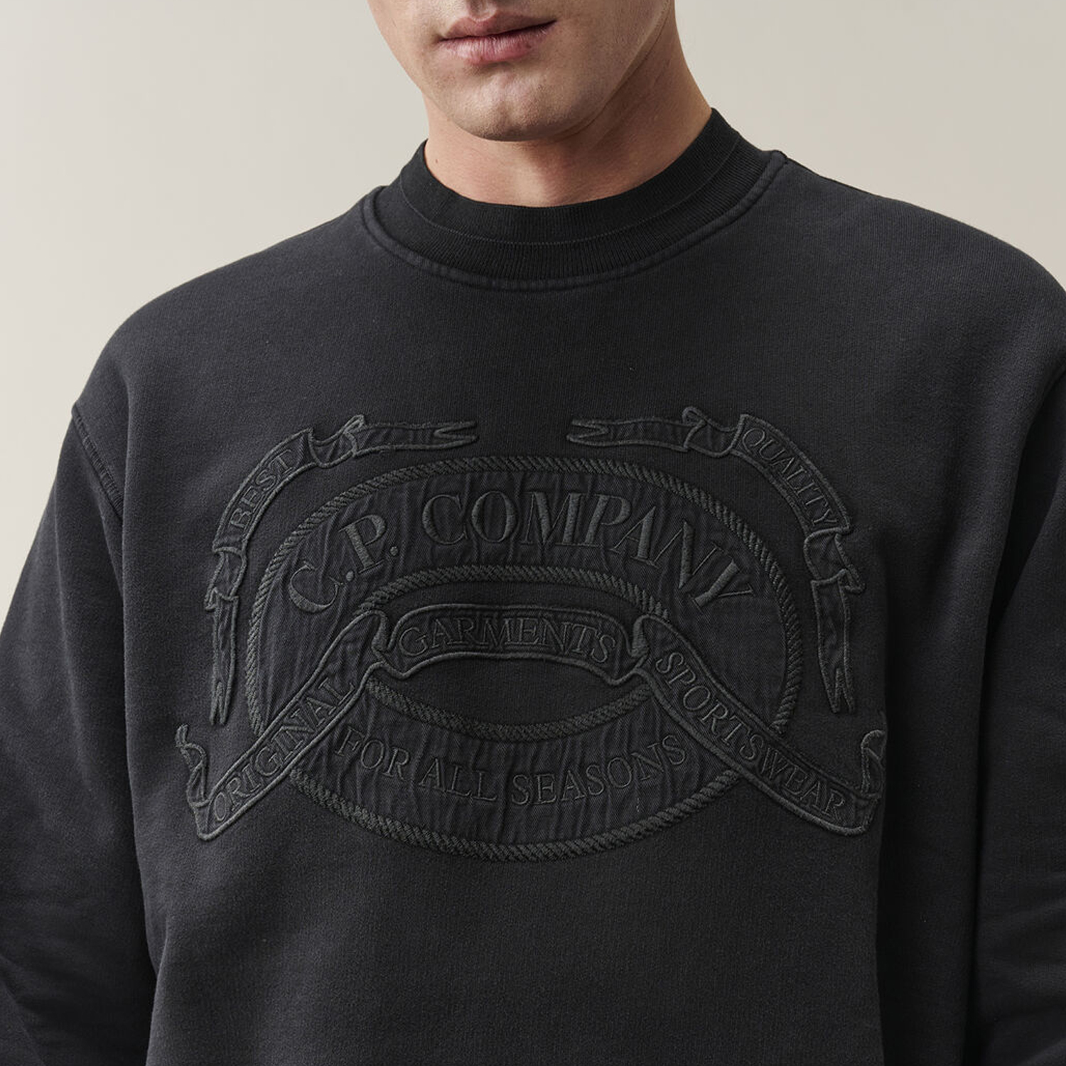 Свитер C.P. Company Cotton Fleece Crewneck Logo Sweatshirt 21CMSS174A006453O 999