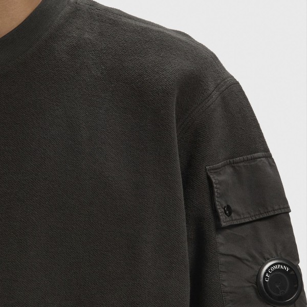 Свитшот C.P. Company Brushed Emerized Diagonal Fleece Crewneck Lens Sweatshirt 21CMSS192A006614G 999
