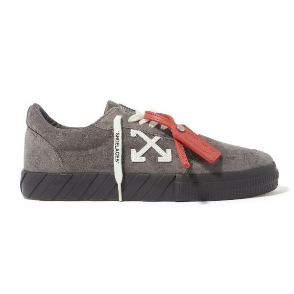Кеды Off White Low Vulcanized Suede Dark Grey White