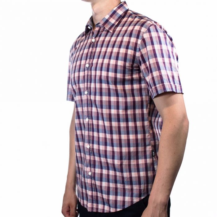 Рубашка Hugo Boss фиолетовая клетка codhr8