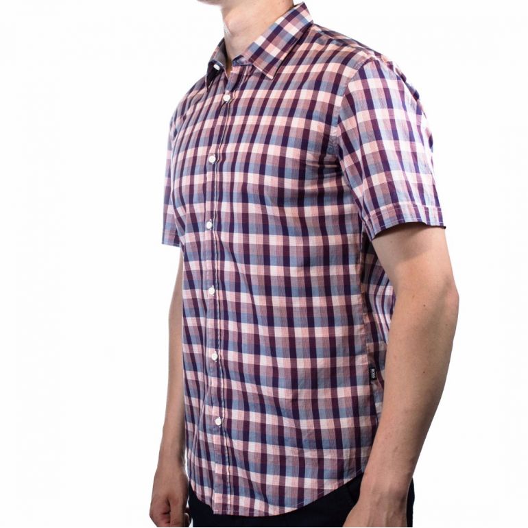 Рубашка Hugo Boss фиолетовая клетка codhr8.