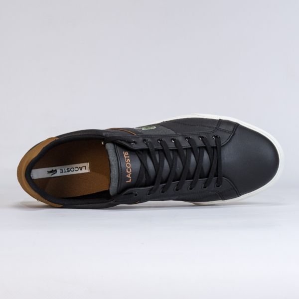Lacoste Fairlead 318 1 CAM LTH SYN BLK TAN brand centr