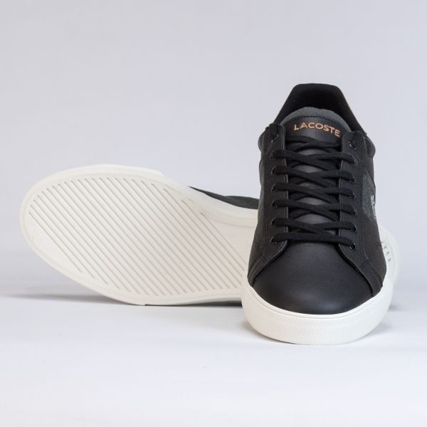 Lacoste Fairlead 318 1 CAM LTH SYN BLK TAN brand centr