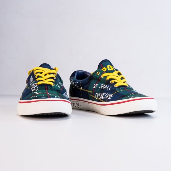 Кеды POLO Ralph Lauren Thorton-Sk-VLC Green Tartan Graffiti.