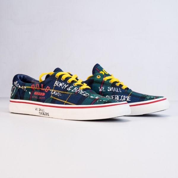 Кеды POLO Ralph Lauren Thorton-Sk-VLC Green Tartan Graffiti.