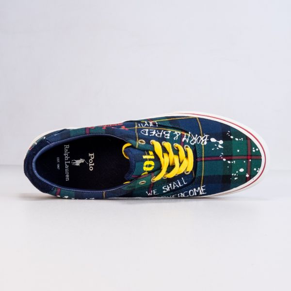 Кеды POLO Ralph Lauren Thorton-Sk-VLC Green Tartan Graffiti.
