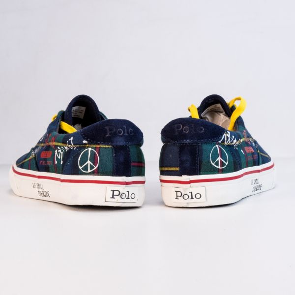 Кеды POLO Ralph Lauren Thorton-Sk-VLC Green Tartan Graffiti.