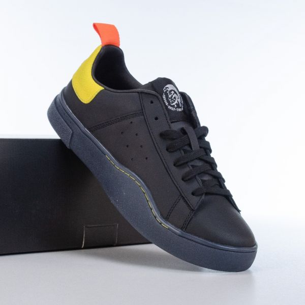 Кеды Diesel S-Clever Low Black/Yellow Fluo.