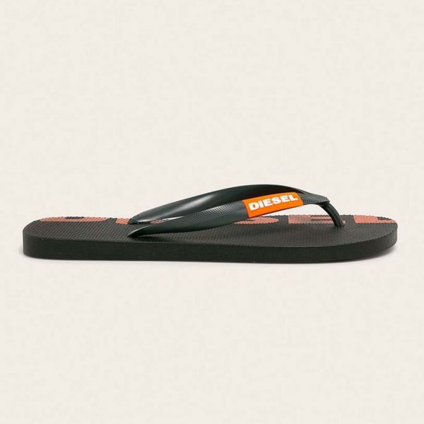 Шлепанцы Diesel SA-Briian Black/Monument/Orange.