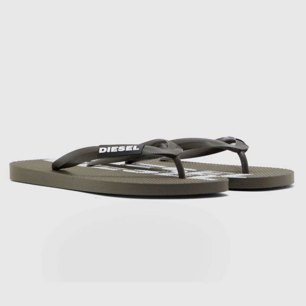 Шлепанцы Diesel SA-Briian Olive Night/White.