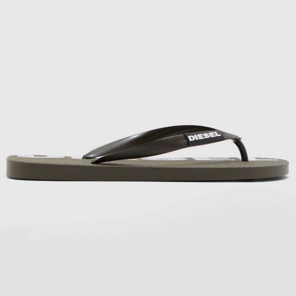 Шлепанцы Diesel SA-Briian Olive Night/White.