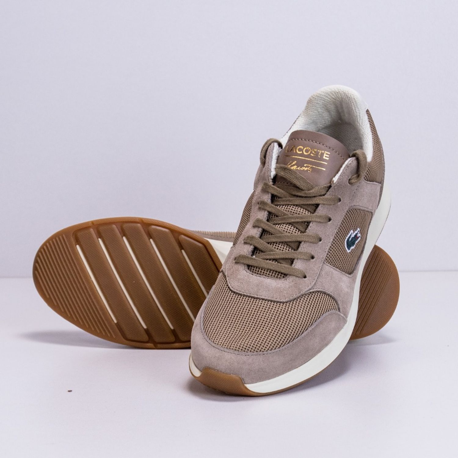 Lacoste Joggeur 118 1 SPM LT BRW OFF WHT Textile Suede