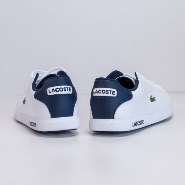 Lacoste Graduate LCR3 SPM WHT DK BLU LTH SYN brand centr