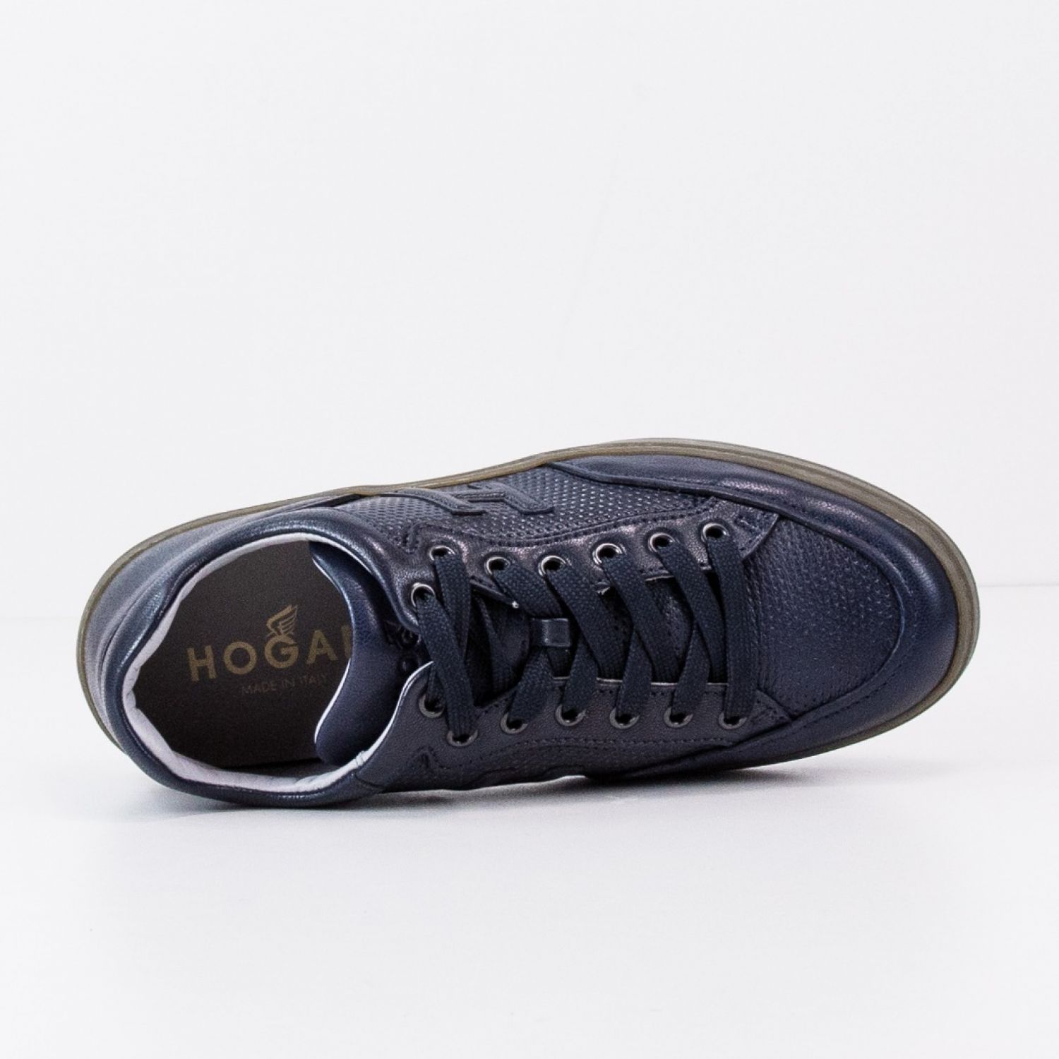 Hogan H302 MOD MID CUT PUNZONATO BU6 BLU Denim SC brand centr