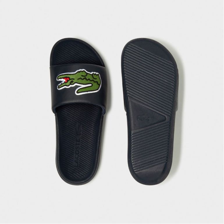 Шлепанцы Lacoste Croco Slide 319 4 US CMA BLK/GRN Synthetic.