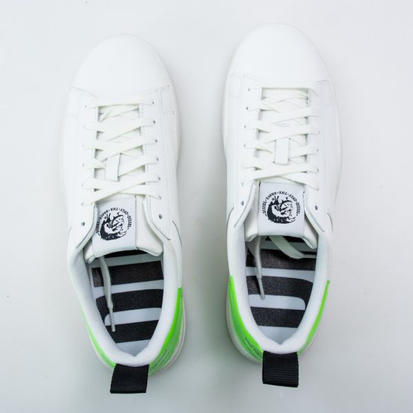 Кеды Diesel S-Clever Low Lace White/Green Fluo.