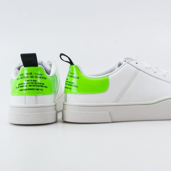 Кеды Diesel S-Clever Low Lace White/Green Fluo.