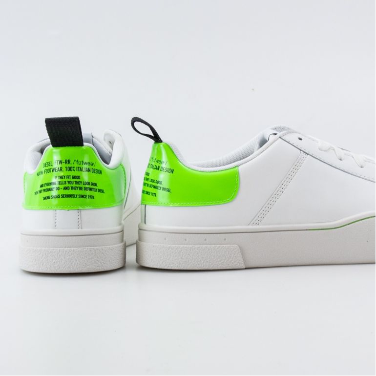 Кеды Diesel S-Clever Low Lace White/Green Fluo.