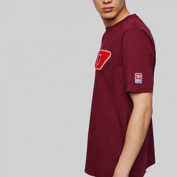 Футболка Diesel T-Just-Division-D bordo.