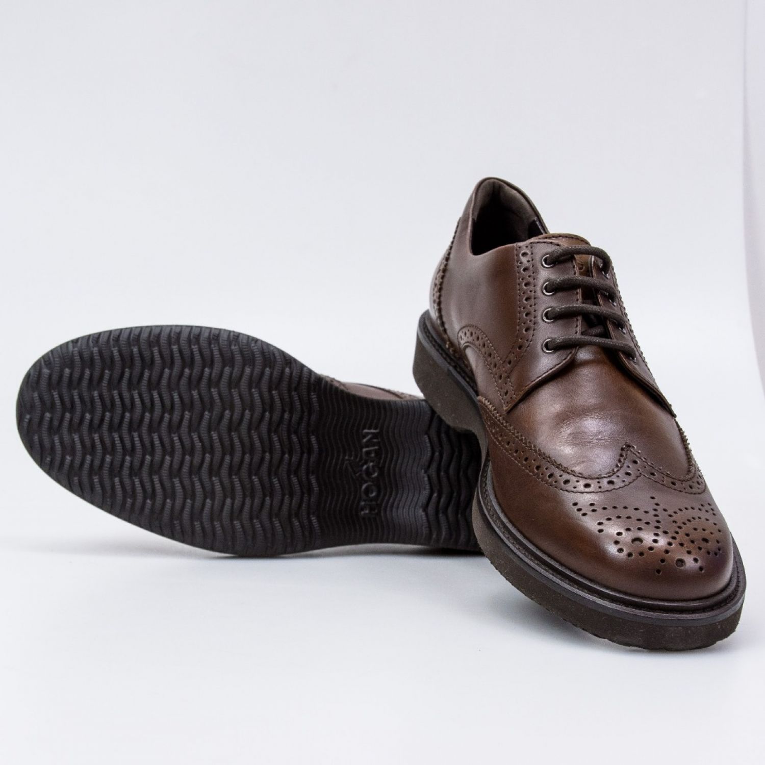 Hogan H217 Route Derby Bucature H 7X7 Cacao brand centr