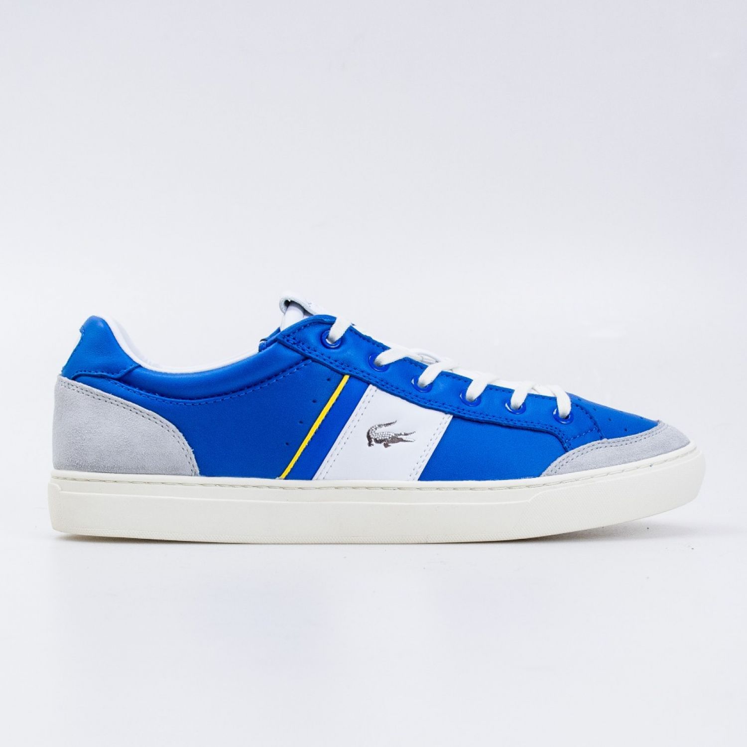 Lacoste Courtline 120 3 US CMA BLU WHT LEATHER SUEDE SYNTHEIC brand centr