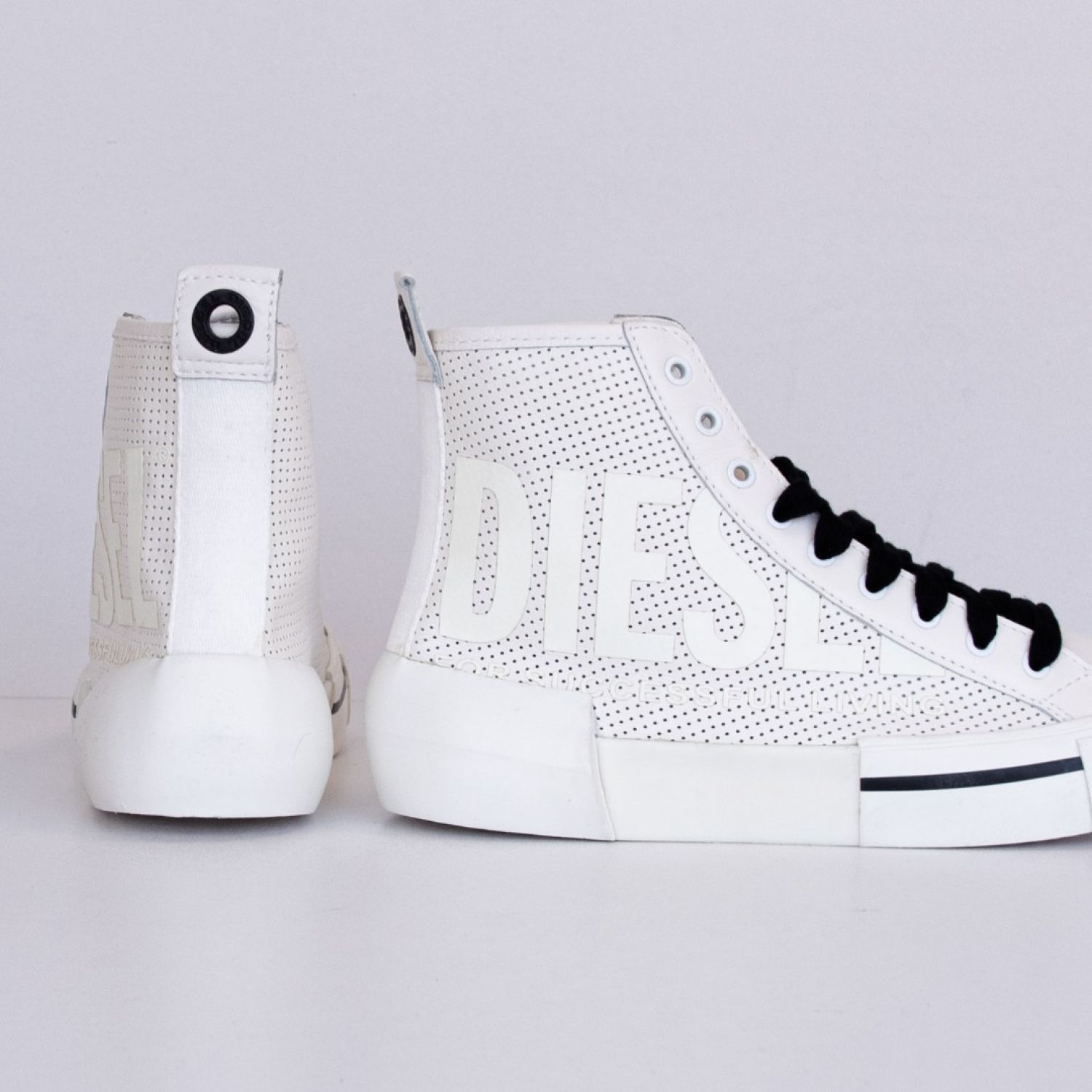 Diesel S Dese Mid Cut W Star White