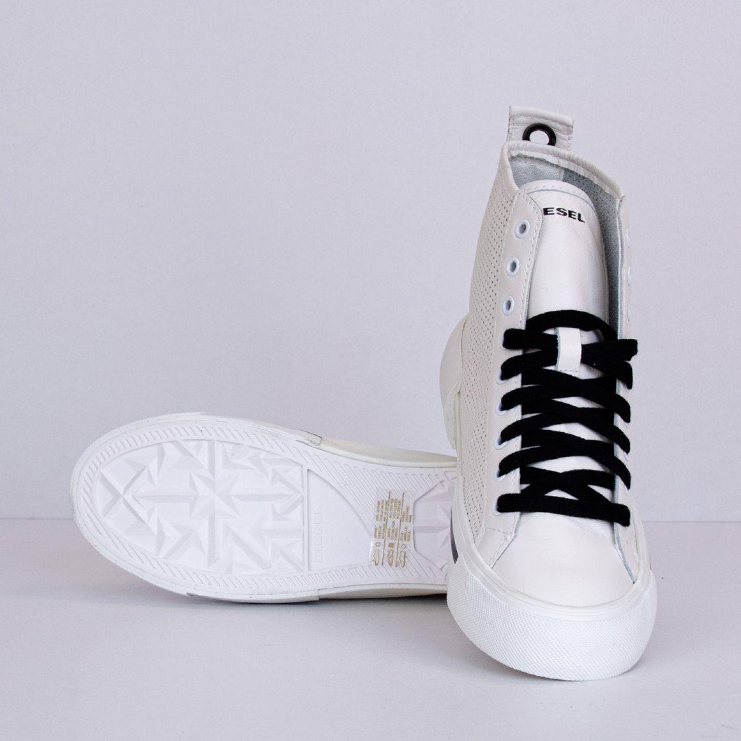 Diesel S Dese Mid Cut W Star White