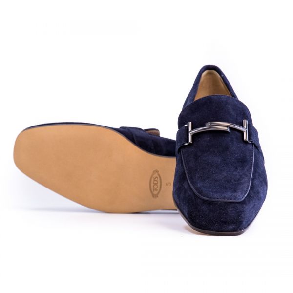 Лофери Tod's Mocassino Doppia T Fine Cuoio 50A CCO Blu Denim SC.