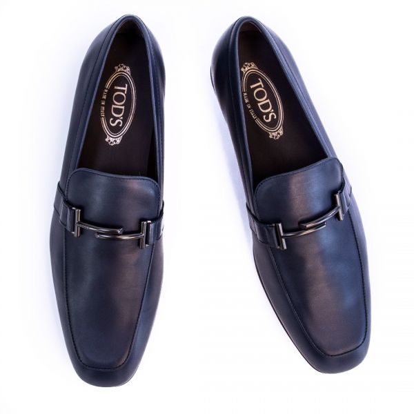 Лоферы Tod's Mocassino Doppia T Fine Cuoio 50A D90 Blu.