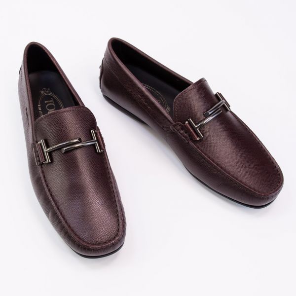 Мокасины Tod's Doppia T City Gommino OSE Bordeaux.