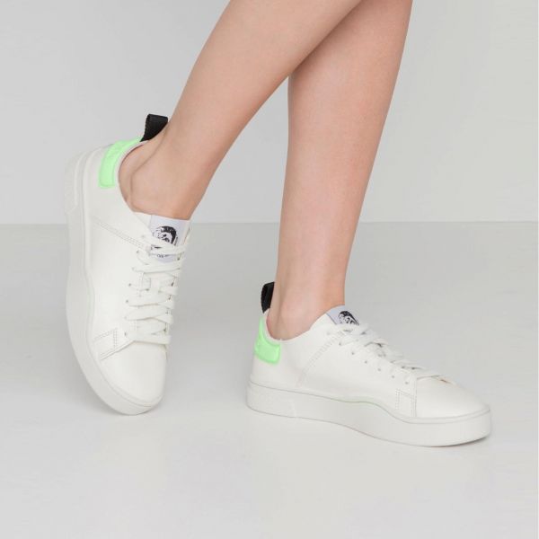 Кеды Diesel S-Clever Ls W Star White/Fluo Gree.
