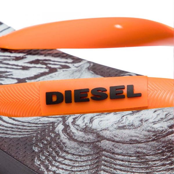 Шлепанцы Diesel SA-Briian Black/Sun Orange.