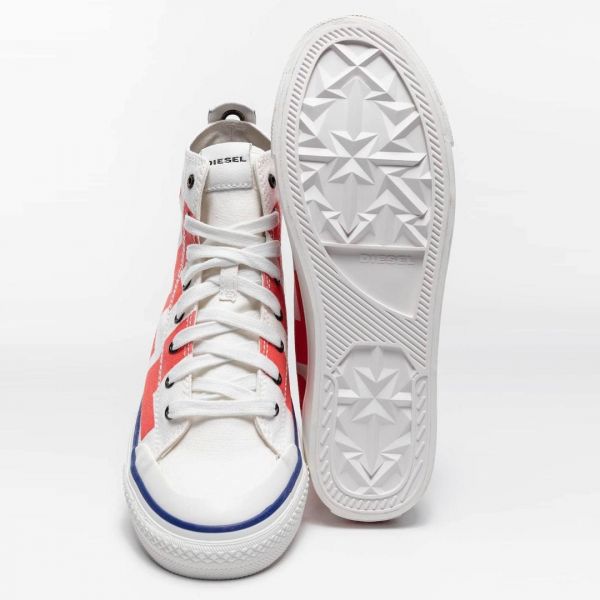 Кеды Diesel S-Astico MC Star White/Poppy red.