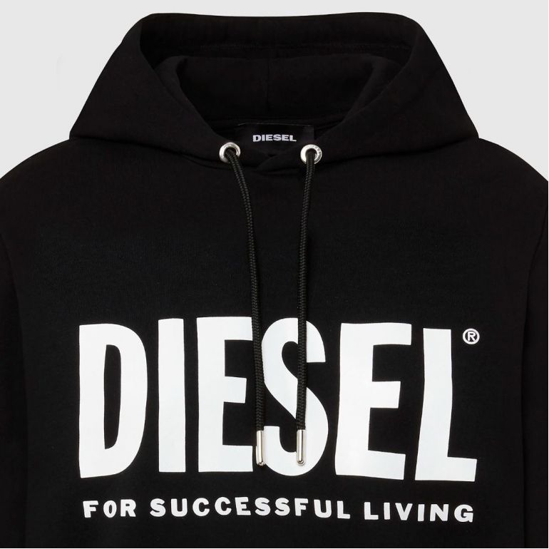 Худи Diesel S-Gir-Hood-Division-Logo Felpa Felp black.