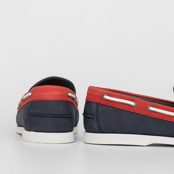 Мокасины Pollini Scarpau.Barca20 Nabuk Oceano+Rosso.