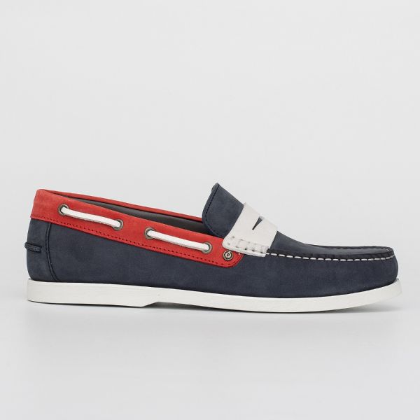 Мокасины Pollini Scarpau.Barca20 Nabuk Oceano+Rosso.