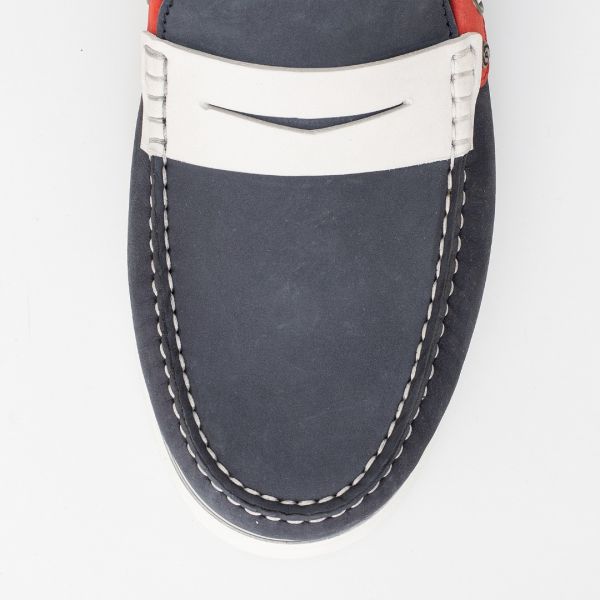 Мокасины Pollini Scarpau.Barca20 Nabuk Oceano+Rosso.